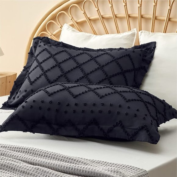 3-Piece Boho Textured Duvet Cover Set, Lightweight Geometric  New 3 Pcs Duvet Cover  Twin, Queen or King  Duvet Cover Set, Boho Bedding  for A